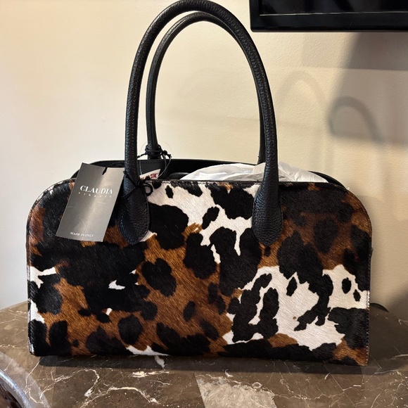 Viral Tj Maxx cow hide shoulder bag NWT - Picture 1 of 3